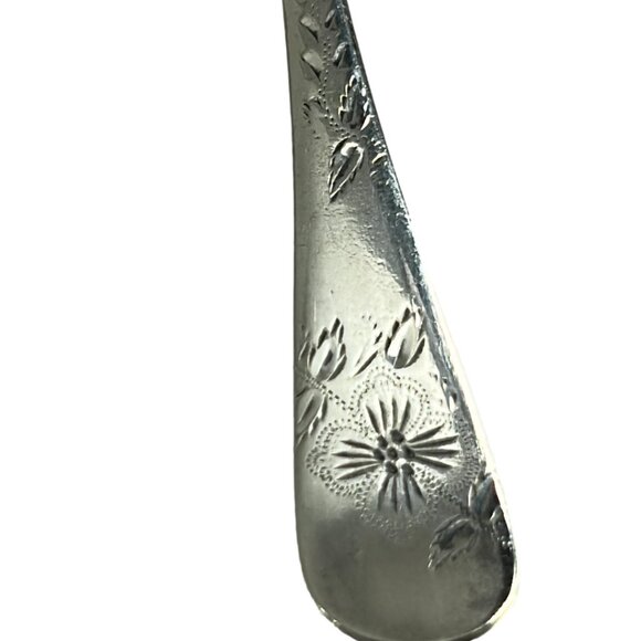 Vintage Rockford Sugar Spoon Rockport Silverplate S. P. Co 5 Star Line Flowers - Picture 2 of 11
